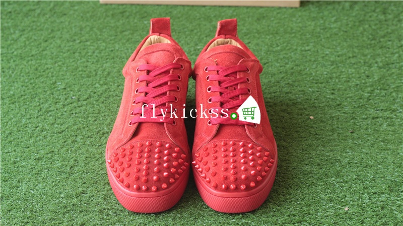 Super High End Christian Louboutin Flat Sneaker Low Top Red With Receipt